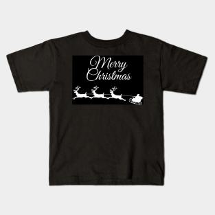 Santa's Majestic Sleigh Ride: Reindeer Wonderland Kids T-Shirt